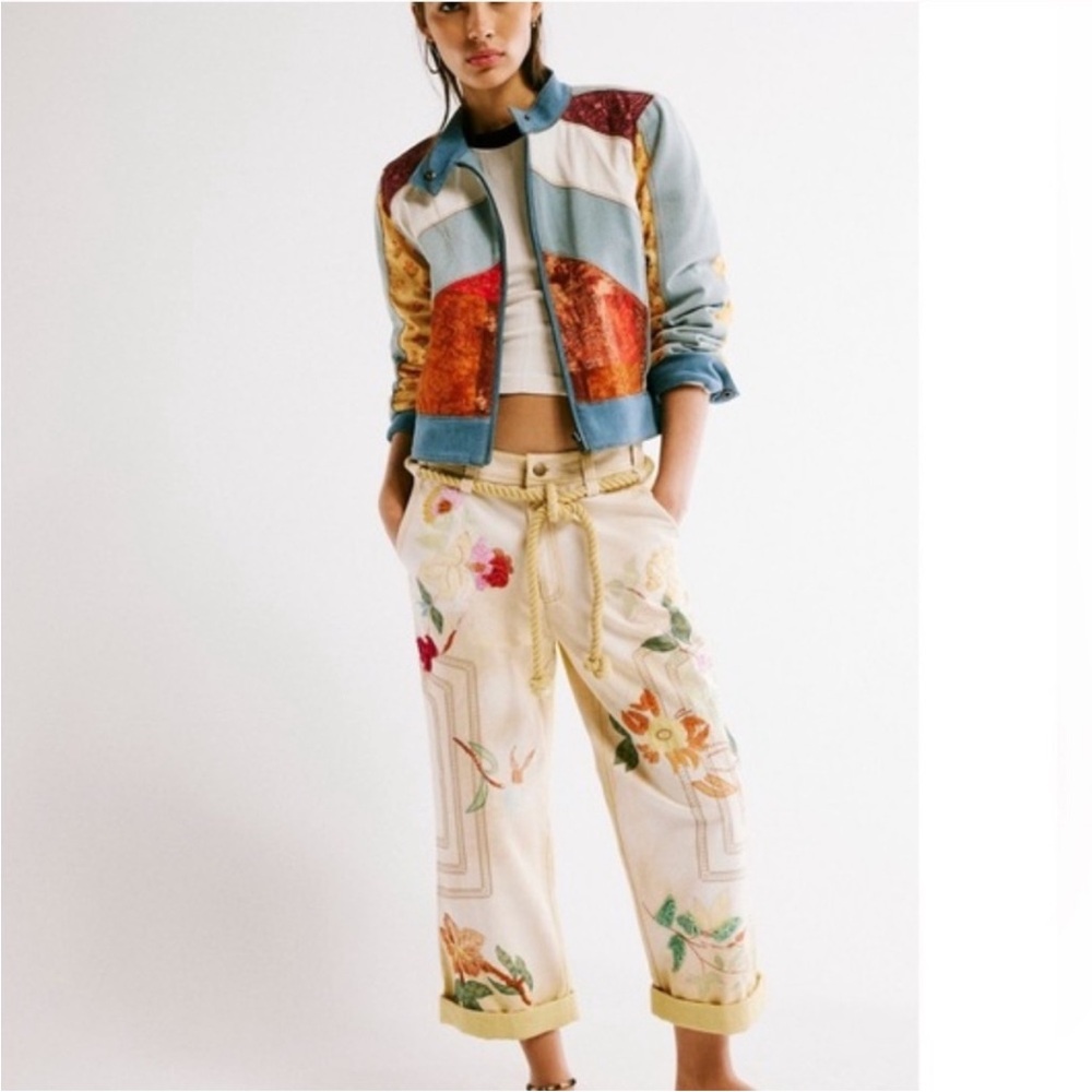 Free People x We The Free Electric Sands Embroidered Pants. Size 6
